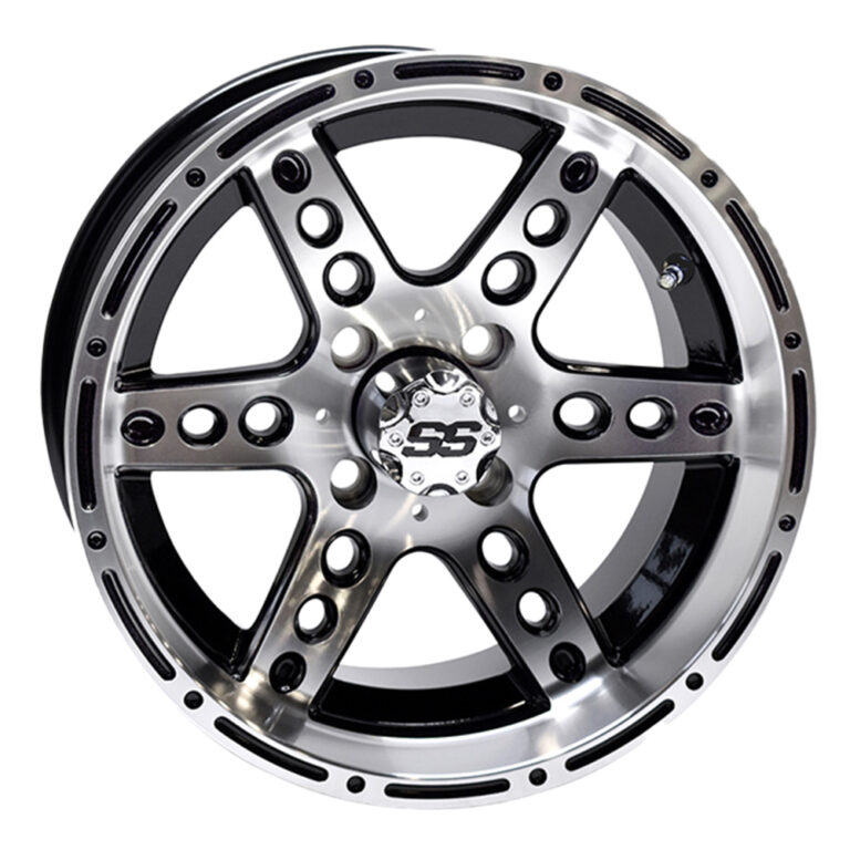 14″ RX187 Black / Machined Golf Cart Wheel – RHOX® - Golf Carts Canada