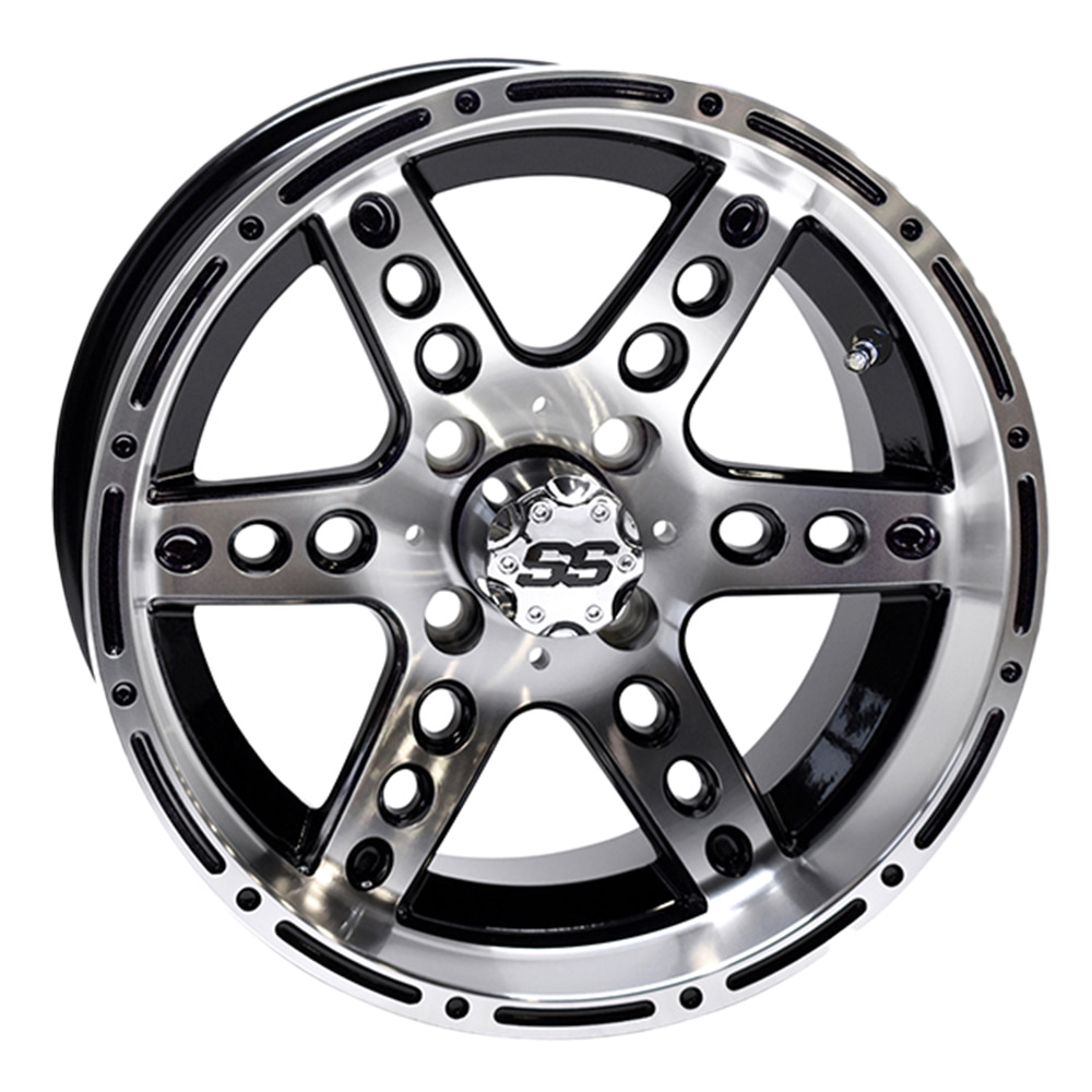 14″ RX187 Black / Machined Golf Cart Wheel – RHOX® - Golf Carts Canada