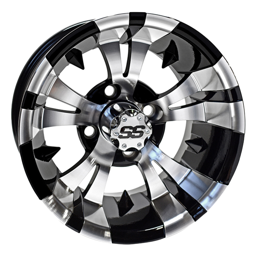 14″ RX188 Black / Machined Vampire Golf Cart Wheel – RHOX® - Golf Carts Canada