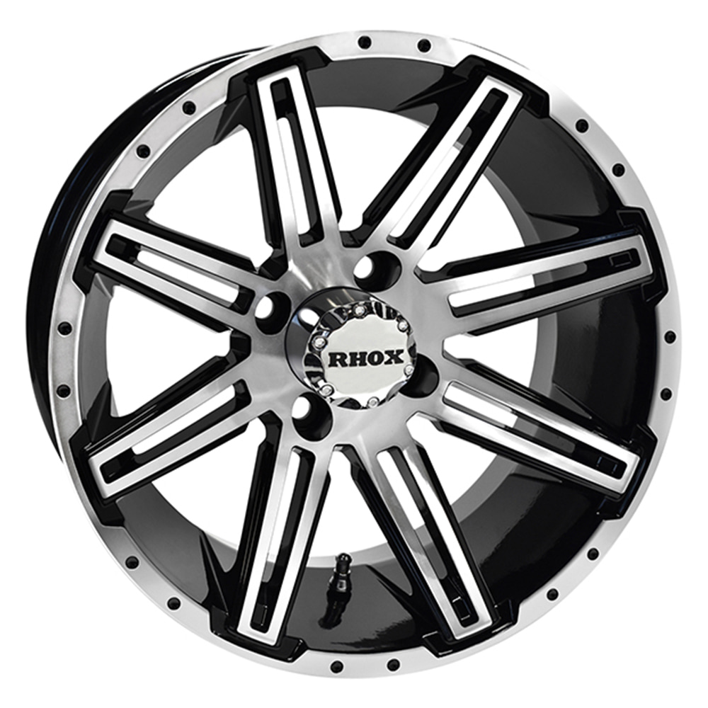 14″ RX275 Black / Machined Golf Cart Wheel – RHOX® - Golf Carts Canada