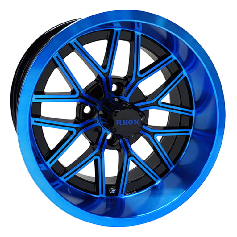 14″ RX281 Black / Blue Golf Cart Wheel – RHOX® - Golf Carts Canada