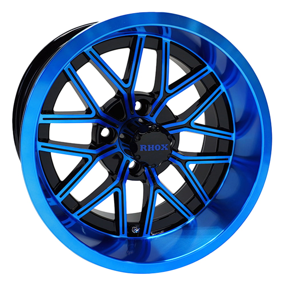 14″ RX281 Black / Blue Golf Cart Wheel – RHOX® - Golf Carts Canada