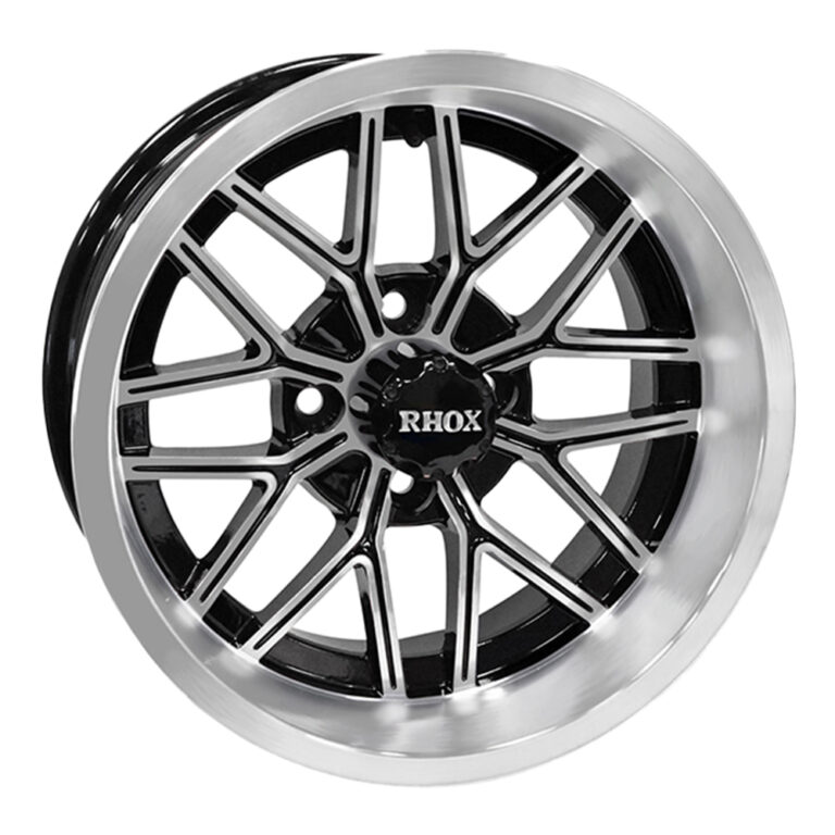 14″ RX281 Black / Machined Golf Cart Wheel – RHOX® - Golf Carts Canada