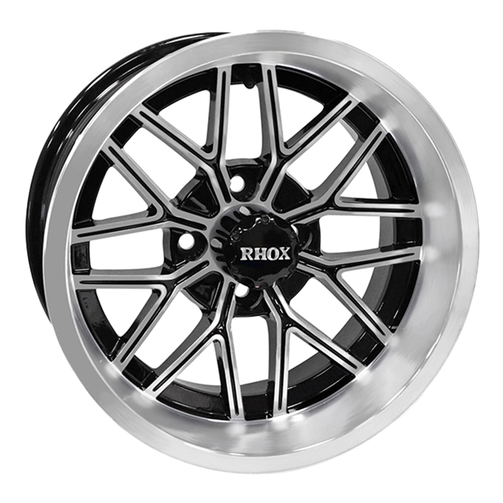 14″ RX281 Black / Machined Golf Cart Wheel – RHOX® - Golf Carts Canada