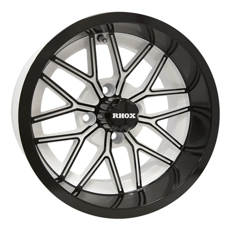 14″ RX281 Black / White Golf Cart Wheel – RHOX® - Golf Carts Canada