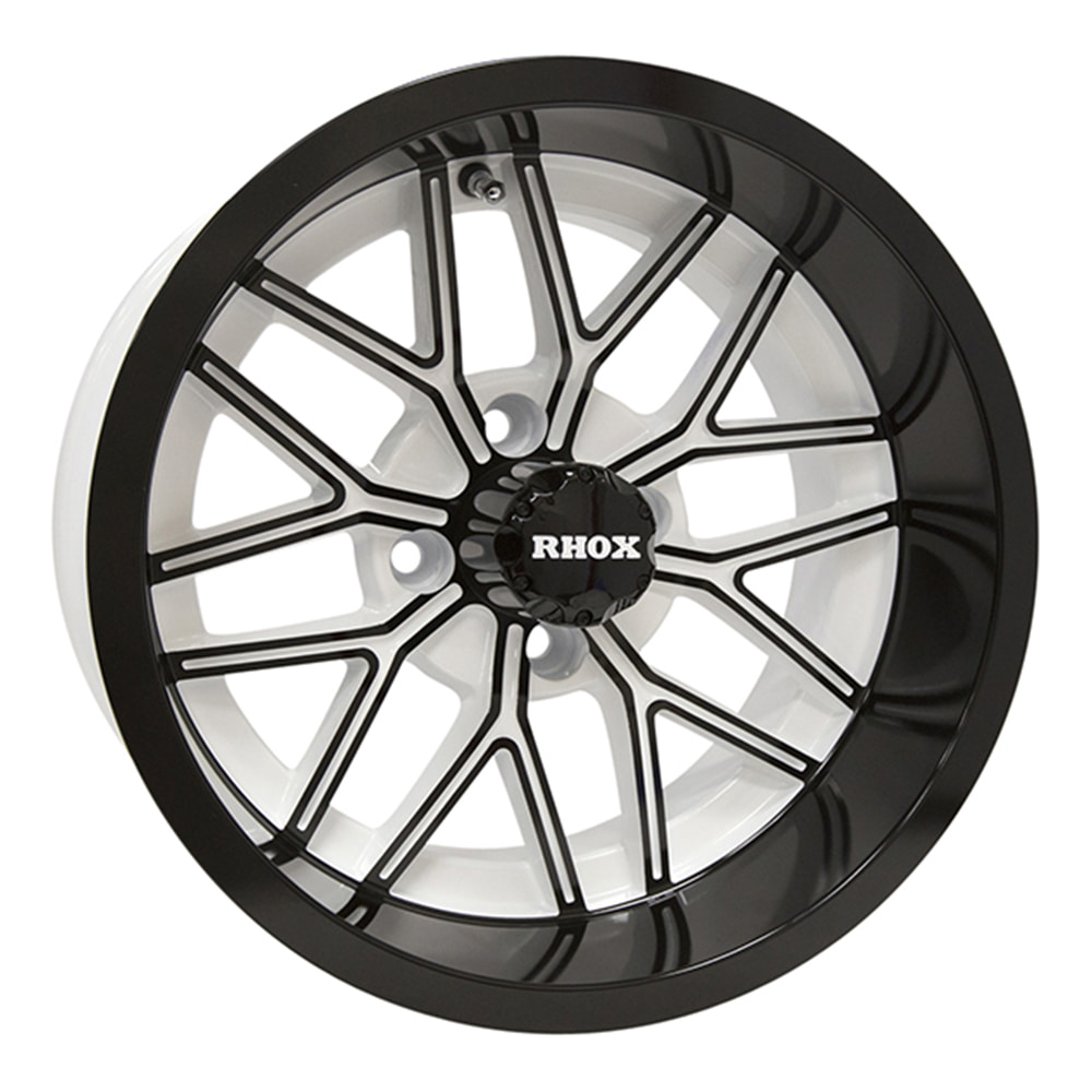 14″ RX281 Black / White Golf Cart Wheel – RHOX® - Golf Carts Canada