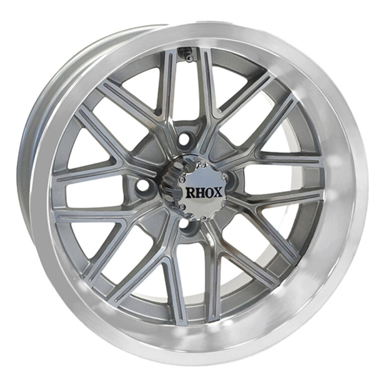 14″ RX281 Silver / Machined Golf Cart Wheel – RHOX® - Golf Carts Canada