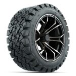 14″ Spyder Bronze/Matte Black Golf Cart Wheels and 22×10-14 GTW Timberwolf Tires – Set of 4 - Golf Carts Canada