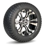 14″ Vampire Black/Machined Golf Cart Wheels and 23×10-R14 Sawgrass Street Tires – Set of 4 - Golf Carts Canada