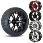 14″ Vampire Golf Cart Wheels and 205/30-14 DOT Street & Turf Tires – Set of 4 (Choose your color!) - Golf Carts Canada