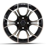 14″ Spyder Bronze/Matte Black Golf Cart Wheels and 22×10-14 GTW Timberwolf Tires – Set of 4 - Image 3