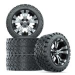 14″ Vampire Black/Machined Golf Cart Wheels and 22×10-14 GTW Timberwolf Tires – Set of 4 - Image 4