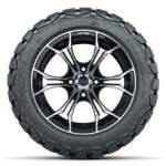 14″ Spyder Black/Machined Golf Cart Wheels and 22×10-14 GTW Timberwolf Tires – Set of 4 - Image 7
