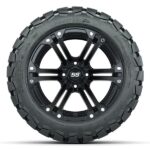 14″ Specter Matte Black Golf Cart Wheels and 22×10-14 GTW Timberwolf Tires – Set of 4 - Image 4