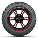 14″ Spyder Red/Black Golf Cart Wheels and 22×10-14 GTW Timberwolf Tires – Set of 4 - Image 7