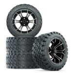 14″ Spyder Bronze/Matte Black Golf Cart Wheels and 22×10-14 GTW Timberwolf Tires – Set of 4 - Image 6
