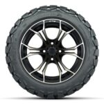 14″ Spyder Bronze/Matte Black Golf Cart Wheels and 22×10-14 GTW Timberwolf Tires – Set of 4 - Image 7